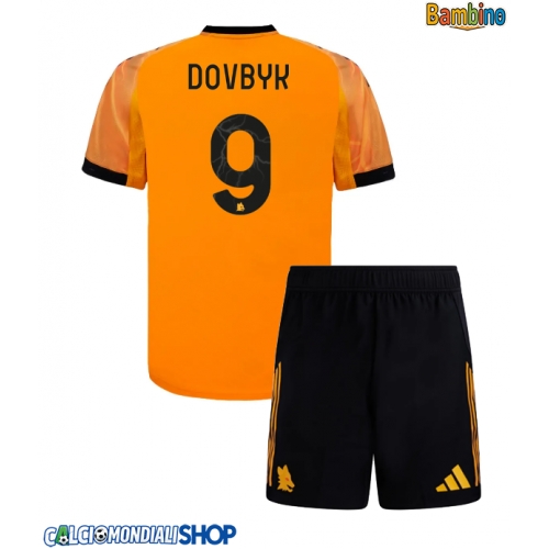 Maglie da calcio AS Roma Artem Dovbyk #9 Seconda Maglia Bambino 2025-26 Manica Corta + Pantaloni corti)